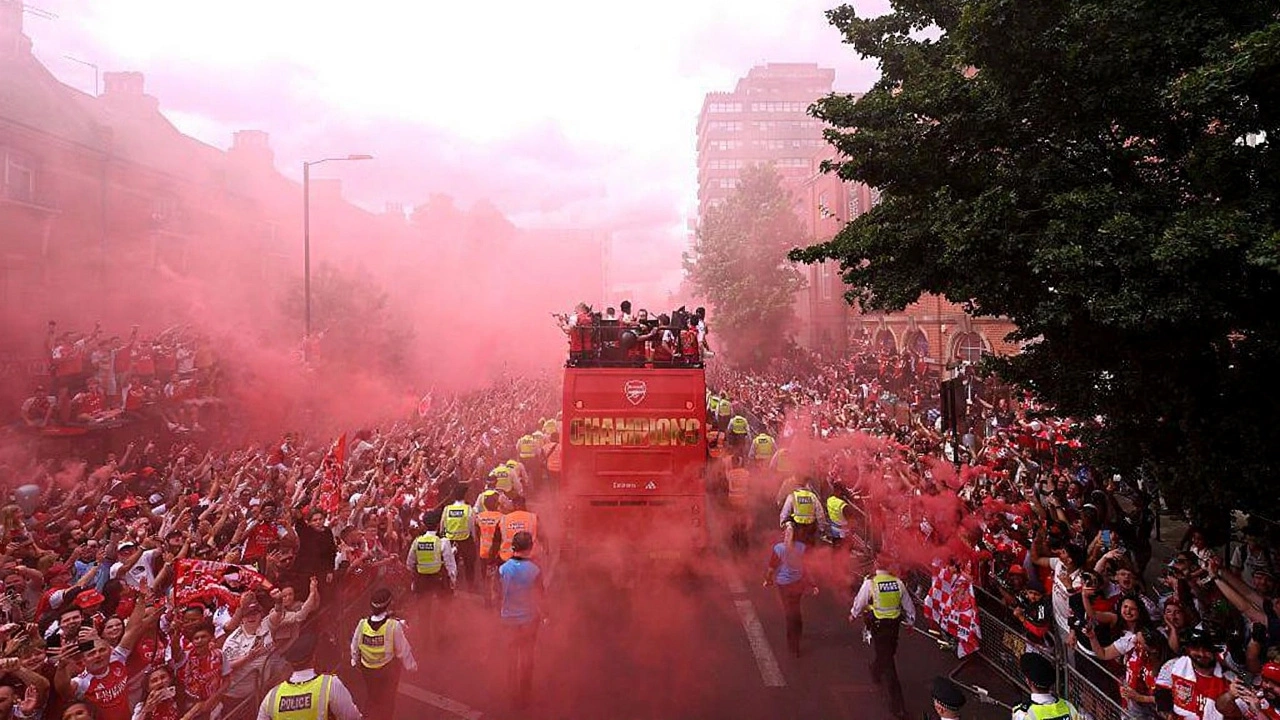 Arsenal fans flood North London for historic title parade